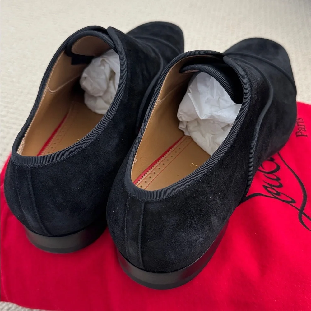 NWT-Christian Louboutin Black Suede Loafers - Picture 4 of 8